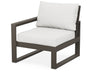 POLYWOOD EDGE Modular Left Arm Chair in Vintage Coffee / Natural Linen image