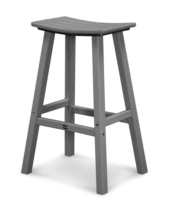 POLYWOOD Traditional 30" Saddle Bar Stool in Slate Grey image