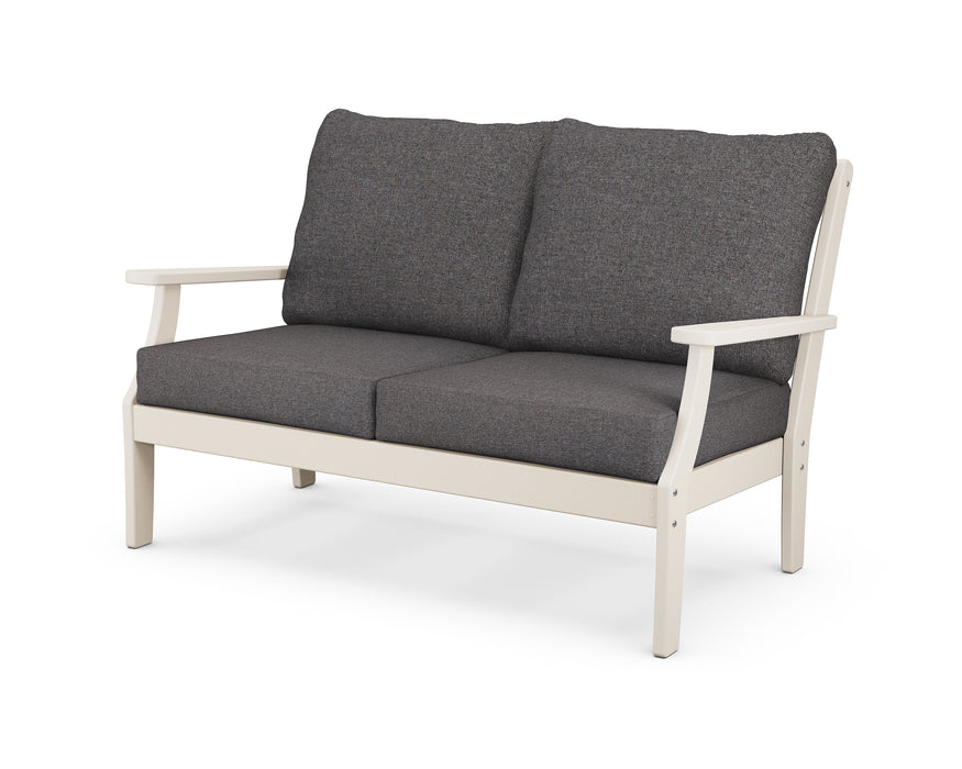 POLYWOOD Braxton Deep Seating Loveseat in Sand / Ash Charcoal
