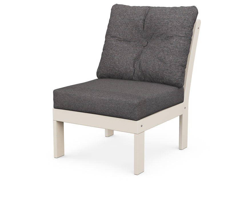 POLYWOOD Vineyard Modular Armless Chair in Sand / Ash Charcoal