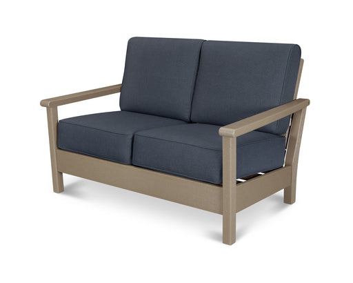 POLYWOOD Harbour Deep Seating Loveseat in Vintage Sahara / Sancy Denim image