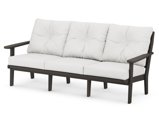 POLYWOOD Lakeside Deep Seating Sofa in Vintage Coffee / Natural Linen image