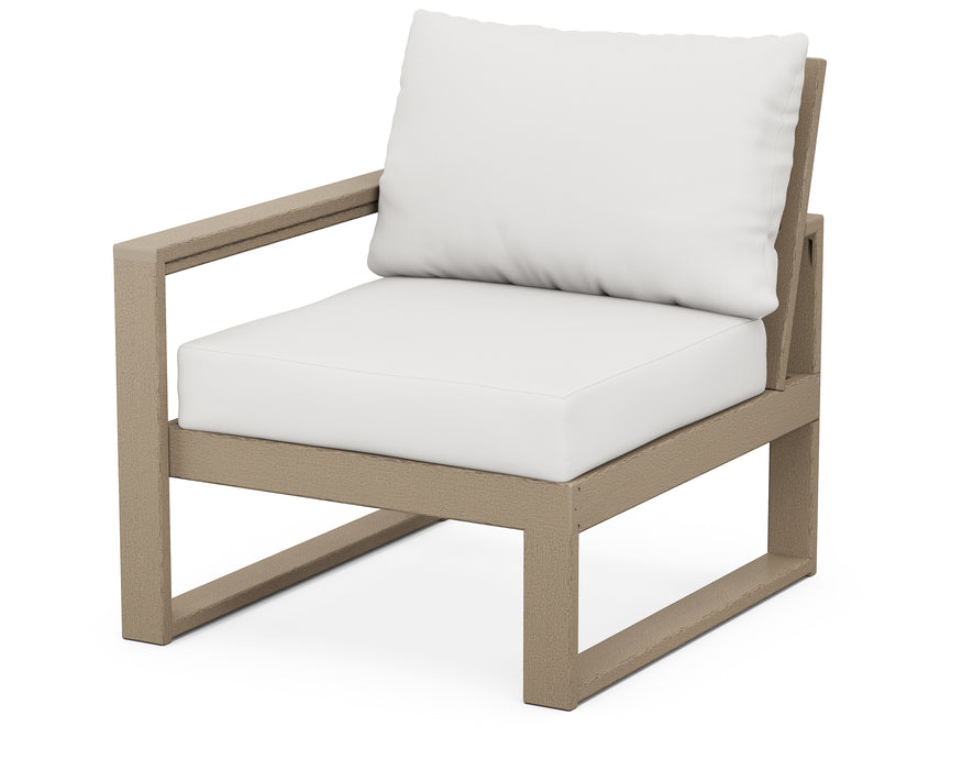 POLYWOOD EDGE Modular Left Arm Chair in Vintage Sahara / Natural Linen image