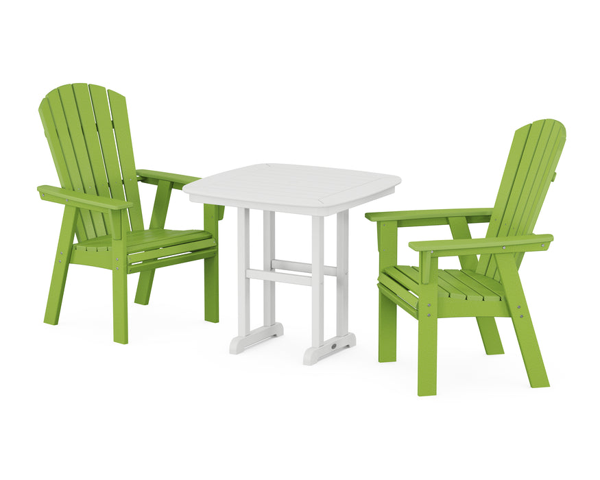 POLYWOOD Nautical Adirondack 3-Piece Dining Set in Lime