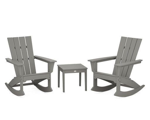 POLYWOOD Quattro 3-Piece Rocker Set in Slate Grey image