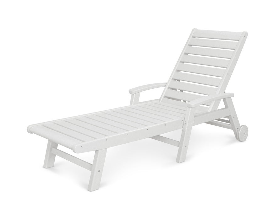 POLYWOOD Signature Chaise with Wheels in White