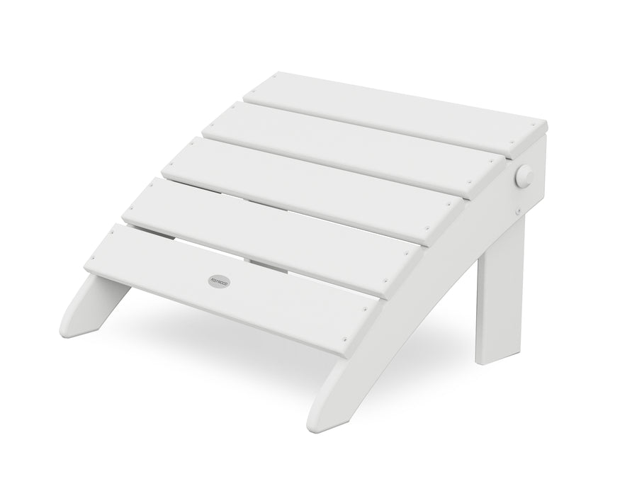 POLYWOOD Classic Oversized Adirondack Folding Ottoman in White