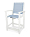 POLYWOOD Coastal Counter Chair in White / Poolside Sling image