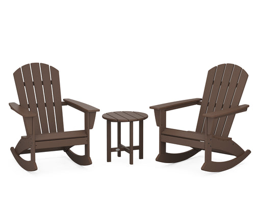 POLYWOOD Nautical 3-Piece Adirondack Rocking Chair Set in Mahogany image