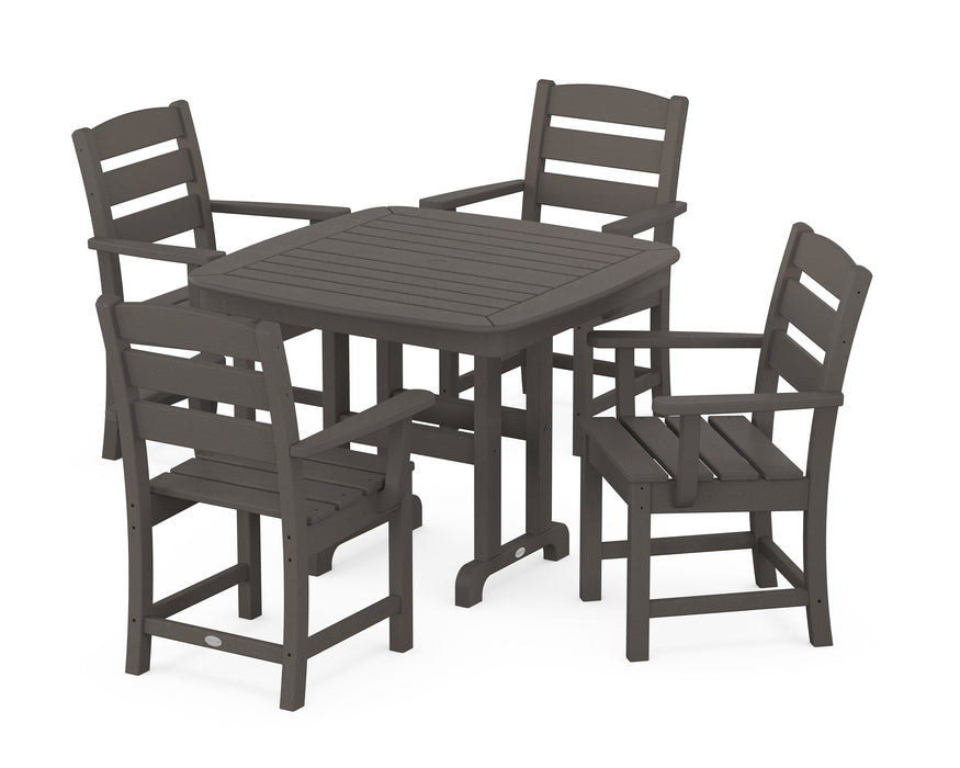 POLYWOOD Lakeside 5-Piece Dining Set in Vintage Coffee