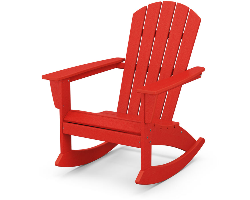 POLYWOOD Nautical Adirondack Rocking Chair in Sunset Red