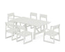 POLYWOOD EDGE 7-Piece Rustic Farmhouse Dining Set in Vintage White image