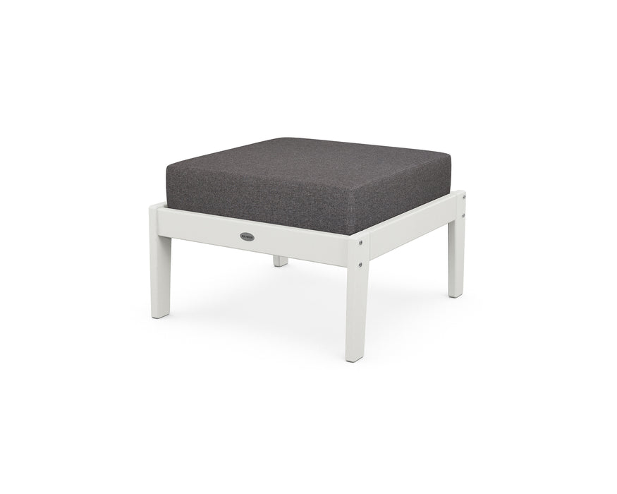 POLYWOOD Lakeside Deep Seating Ottoman in Vintage White / Ash Charcoal image