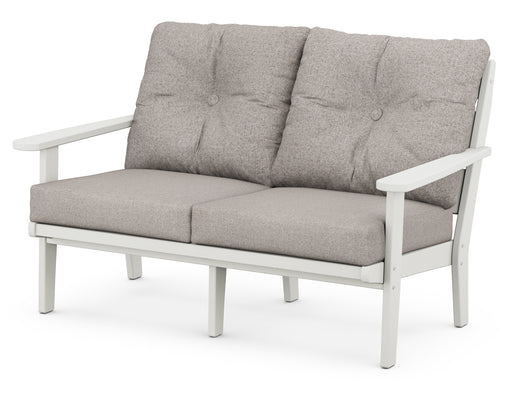 POLYWOOD Lakeside Deep Seating Loveseat in Vintage White / Weathered Tweed image