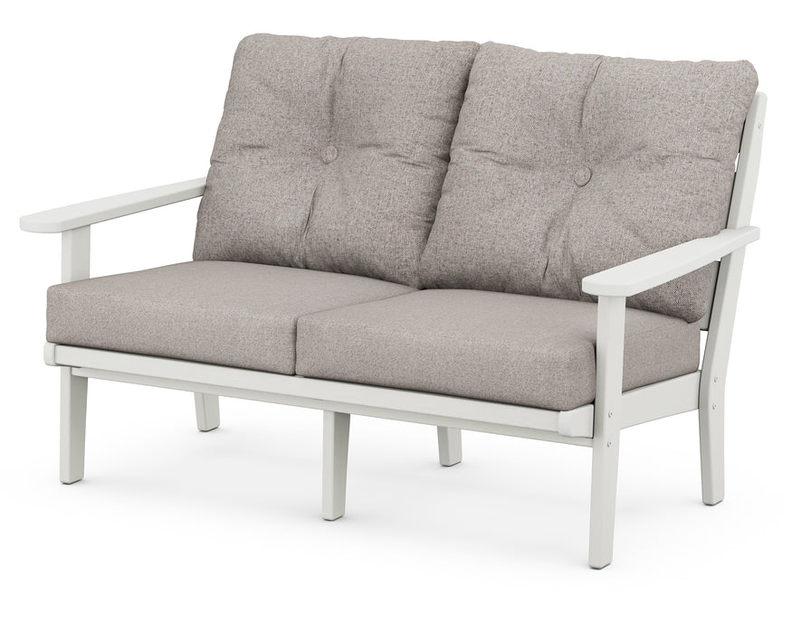 POLYWOOD Lakeside Deep Seating Loveseat in Vintage White / Weathered Tweed image
