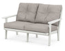 POLYWOOD Lakeside Deep Seating Loveseat in Vintage White / Weathered Tweed image