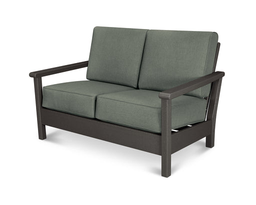 POLYWOOD Harbour Deep Seating Loveseat in Vintage Coffee / Cast Sage image