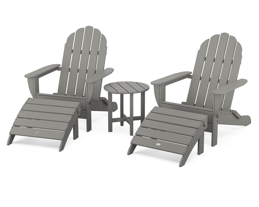 POLYWOOD Classic Oversized Adirondack 5-Piece Casual Set in Slate Grey image