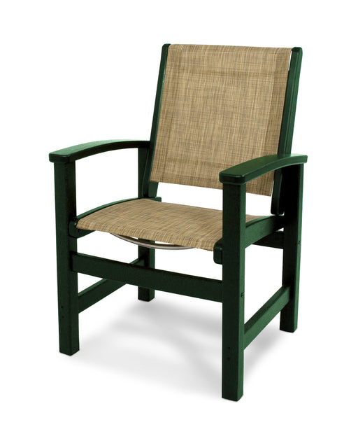 POLYWOOD Coastal Dining Chair in Green / Burlap Sling image