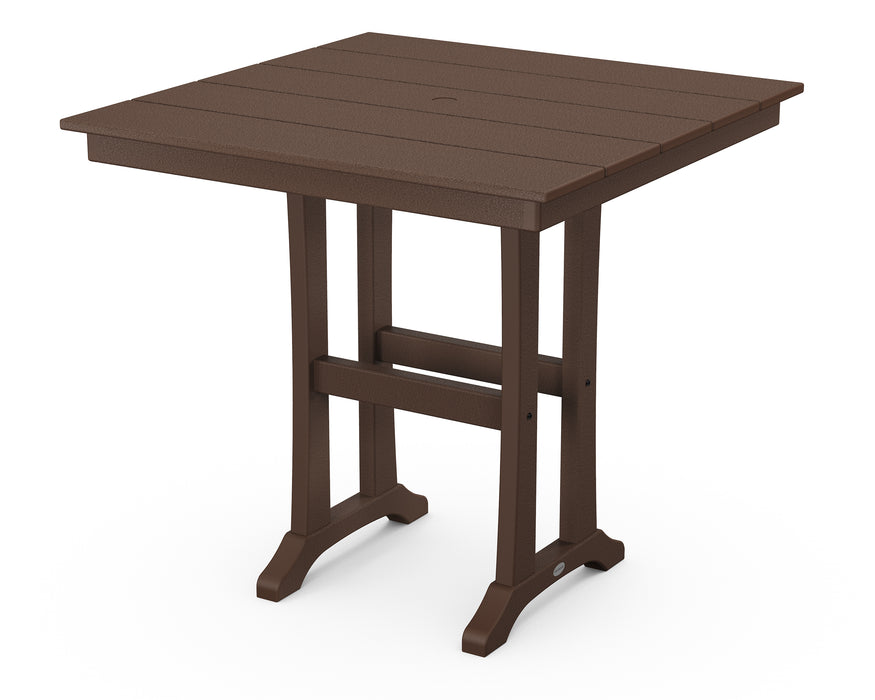 POLYWOOD Farmhouse Trestle 37" Counter Table in Mahogany