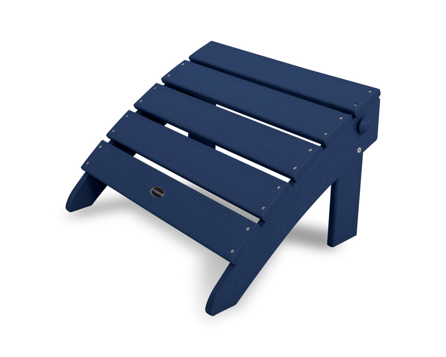 POLYWOOD Classic Oversized Adirondack Folding Ottoman in Navy