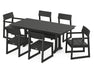 POLYWOOD EDGE 7-Piece Farmhouse Trestle Dining Set in Black image