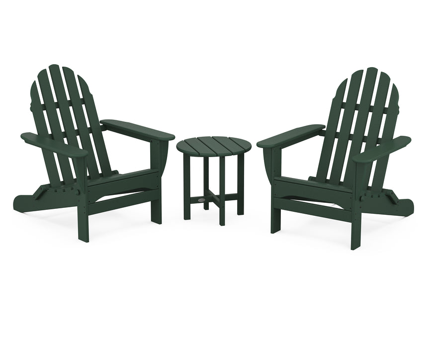 POLYWOOD Classic Folding Adirondack 3-Piece Set in Green image