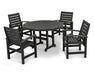 POLYWOOD Signature 5-Piece Round Farmhouse Dining Set in Black image