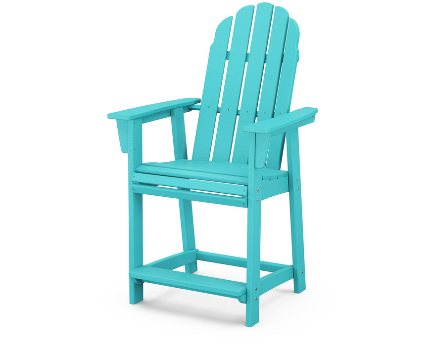 POLYWOOD Vineyard Curveback Adirondack Counter Chair in Aruba