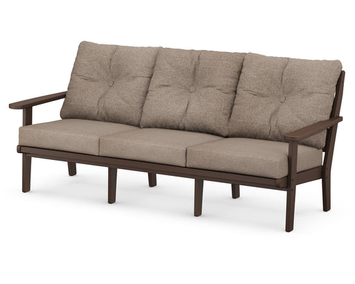 POLYWOOD Lakeside Deep Seating Sofa in Mahogany / Spiced Burlap image