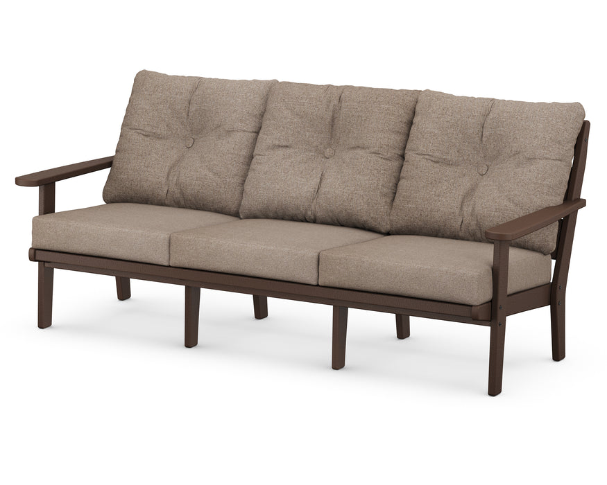 POLYWOOD Lakeside Deep Seating Sofa in Mahogany / Spiced Burlap