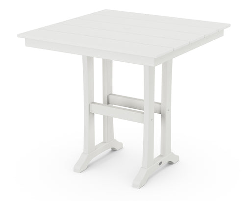 POLYWOOD Farmhouse Trestle 37" Counter Table in Vintage White image