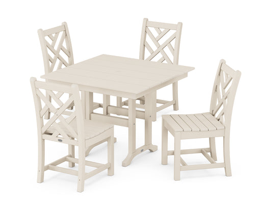 POLYWOOD Chippendale Side Chair 5-Piece Farmhouse Dining Set in Sand image