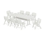 POLYWOOD Nautical Lowback 9-Piece Dining Set with Trestle Legs in Vintage White image
