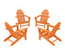 POLYWOOD 4-Piece Classic Adirondack Conversation Set in Tangerine image
