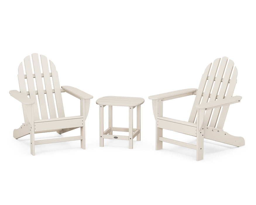 POLYWOOD Classic Adirondack 3-Piece Set with South Beach 18" Side Table in Sand image