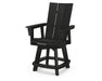 POLYWOOD Modern Curveback Adirondack Swivel Counter Chair in Black image