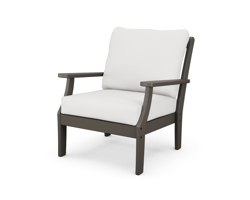 POLYWOOD Braxton Deep Seating Chair in Vintage Coffee / Natural Linen image