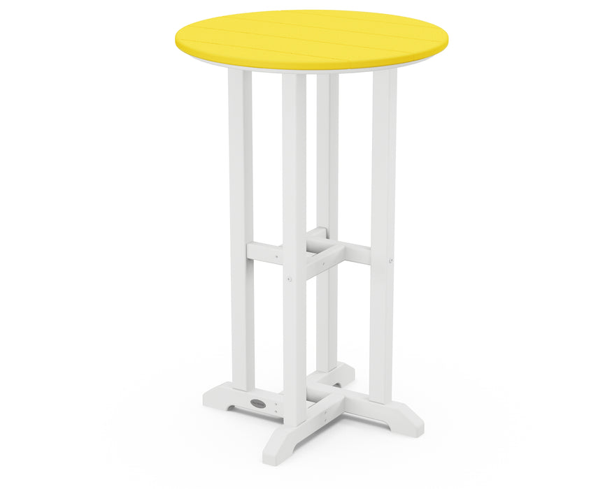 POLYWOOD Contempo 24" Round Counter Table in White / Lemon