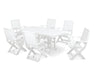 POLYWOOD Signature Folding Chair 7-Piece Dining Set in White image