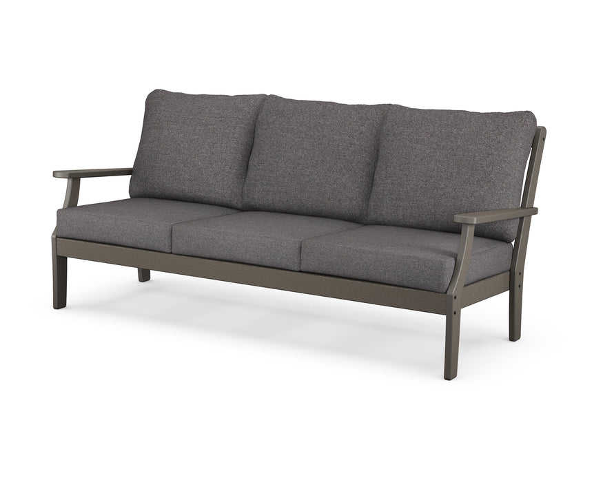 POLYWOOD Braxton Deep Seating Sofa in Vintage Coffee / Ash Charcoal