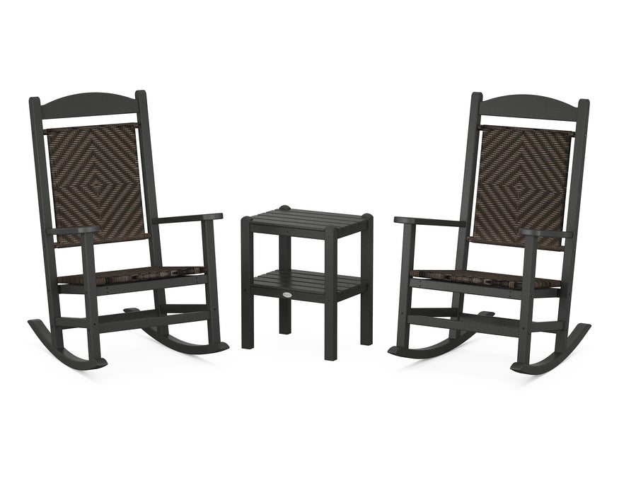 POLYWOOD Presidential Woven Rocker 3-Piece Set in Black / Cahaba image