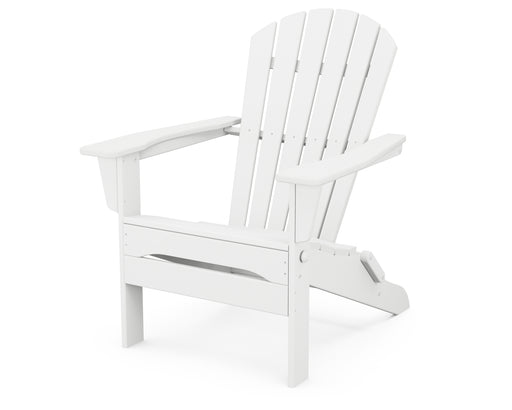 POLYWOOD South Beach Folding Adirondack Chair in White image