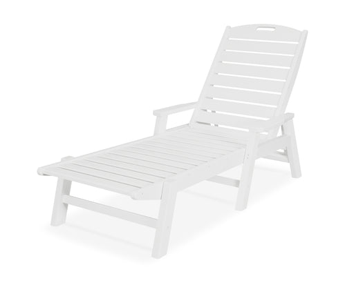 POLYWOOD Nautical Chaise with Arms in Vintage White image