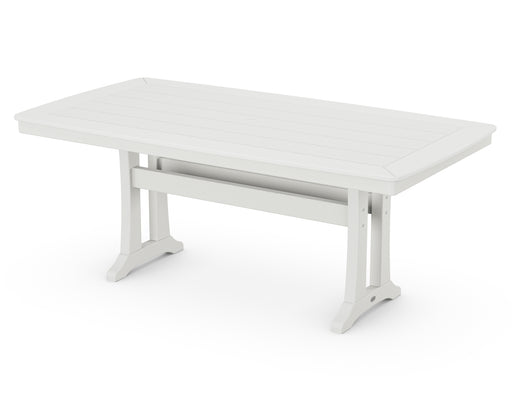 POLYWOOD Nautical Trestle 38" x 73" Dining Table in Vintage White image