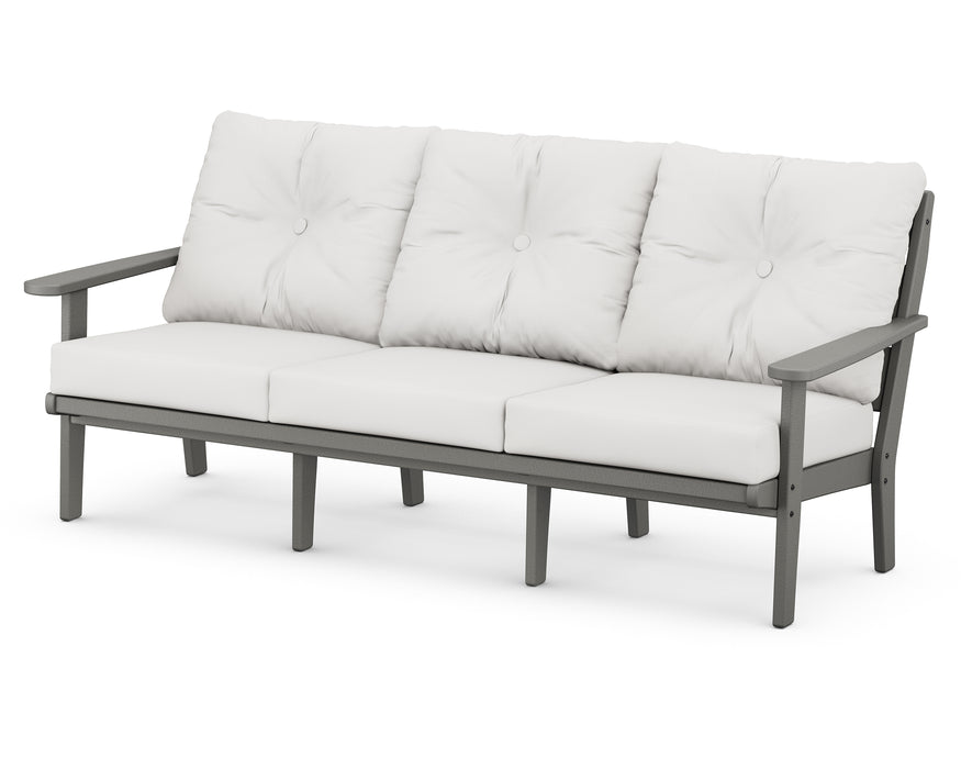 POLYWOOD Lakeside Deep Seating Sofa in Slate Grey / Natural Linen image