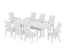 POLYWOOD Modern Curveback Adirondack 9-Piece Dining Set with Trestle Legs in White image