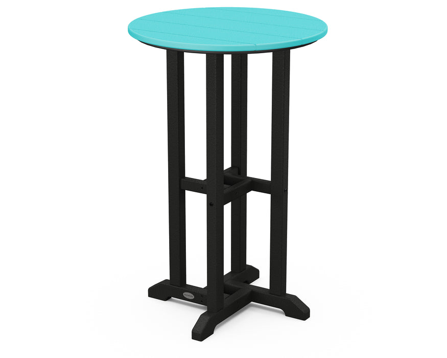 POLYWOOD Contempo 24" Round Counter Table in Black / Aruba