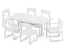 POLYWOOD EDGE 7-Piece Farmhouse Trestle Dining Set in White image