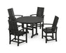 POLYWOOD Modern Adirondack 5-Piece Round Farmhouse Dining Set in Black image